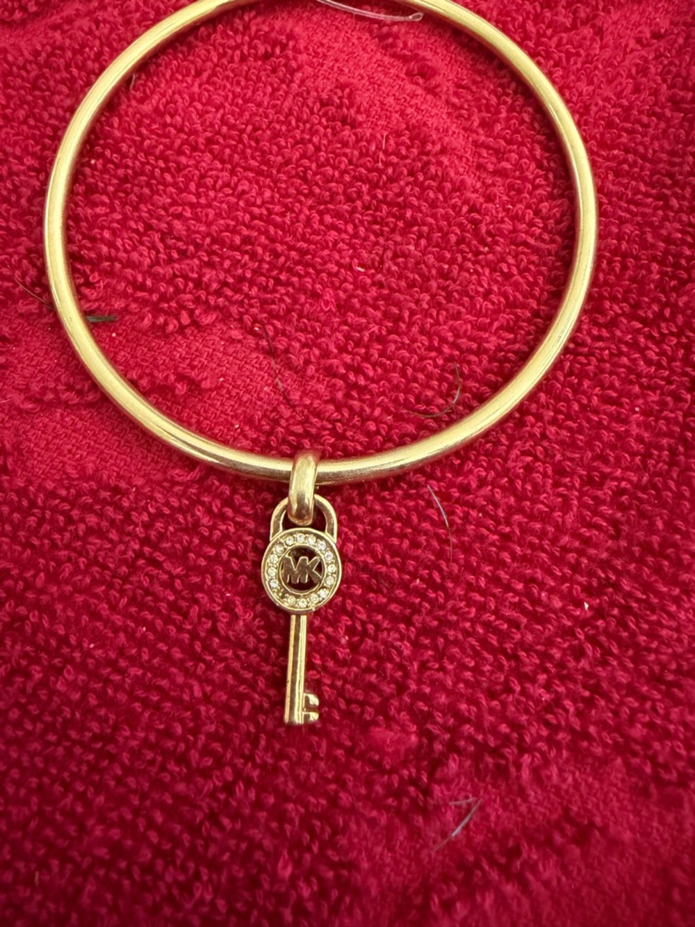 Michael Kors Gold Key Charm Bangle Bracelet